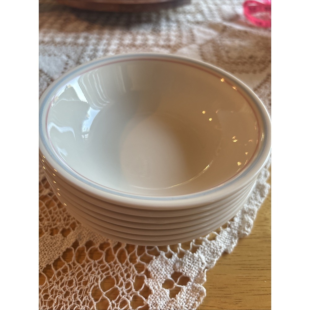 VTG Corelle Corning ENGLISH BREAKFAST 5 3/8" Fruit Berry Dessert Bowls Set of 7